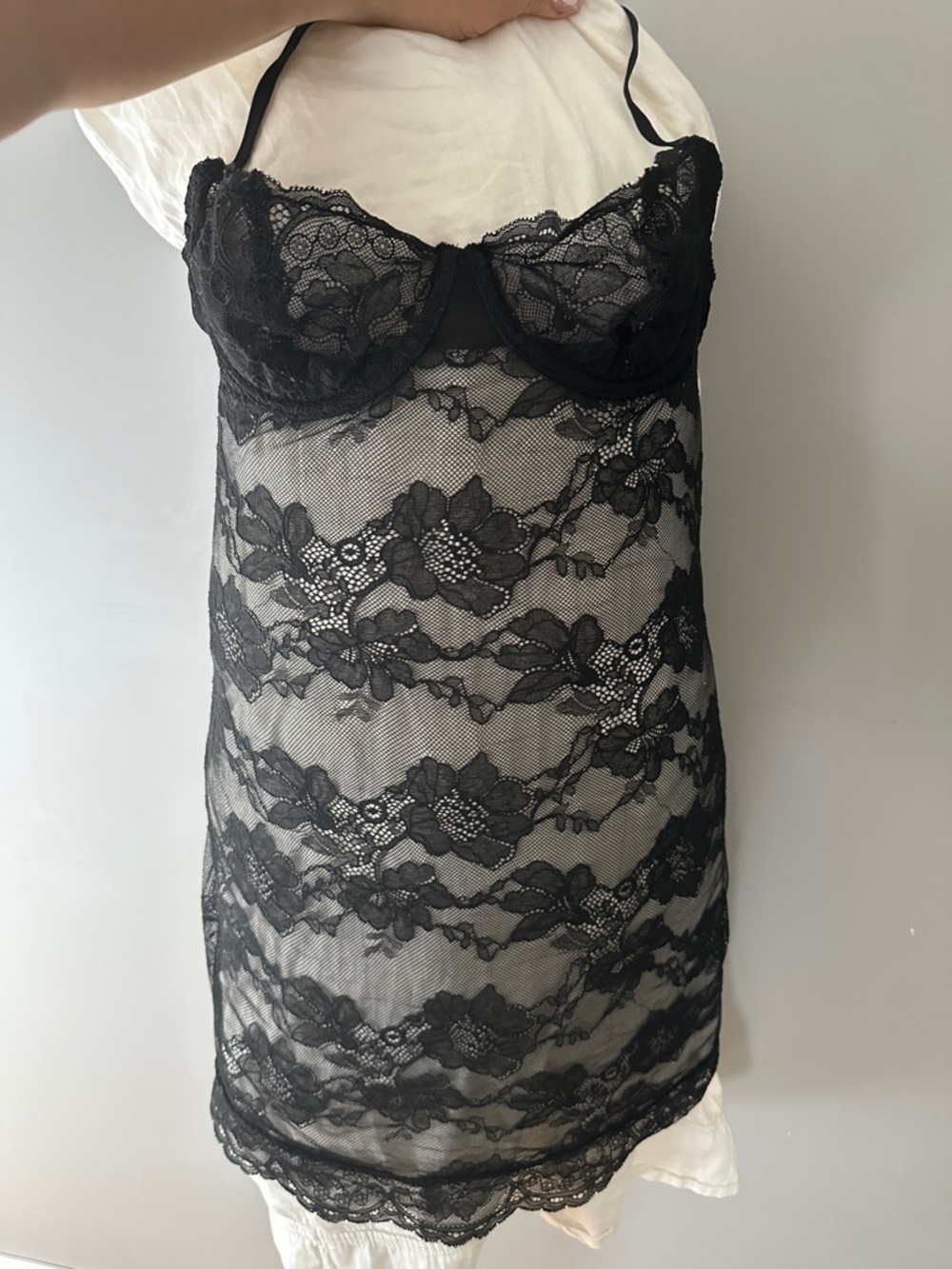 Victoria's Secret Black Lace Sheer Chemise